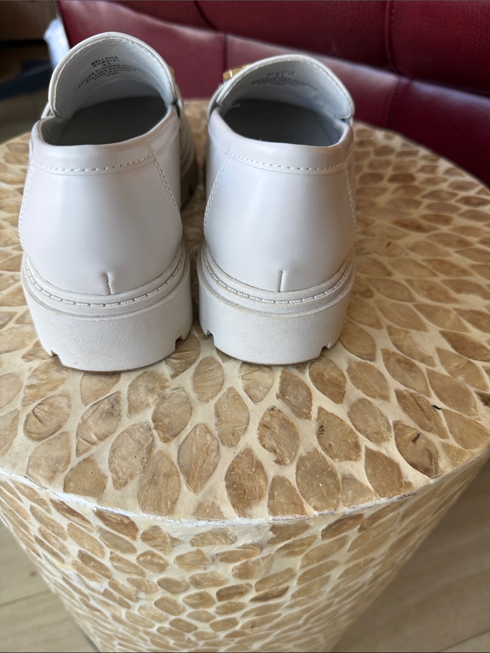 Steve Madden White Loafers with Gold Chain Accent - Picture 4 of 4